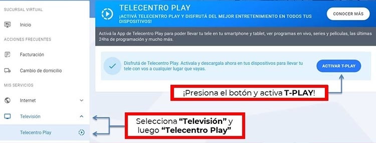 Activar Telecentro Play