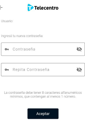 Recuperar contraseña Sucursal Virtual Telecentro